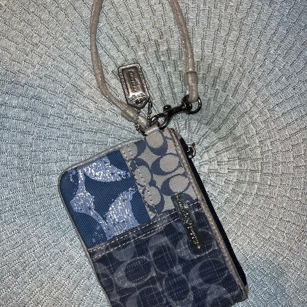 Coach Blue Patterned Wristlet